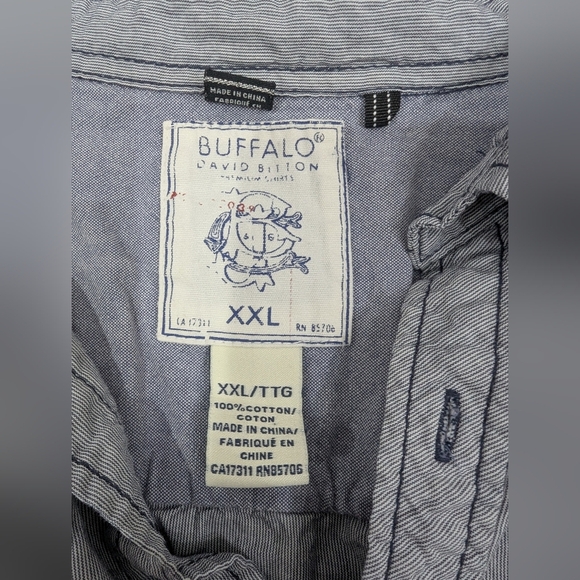 Buffalo David Bitton Short Sleeve Striped Button Down Shirt,Rolled Cuff,Size XXL - Picture 5 of 7